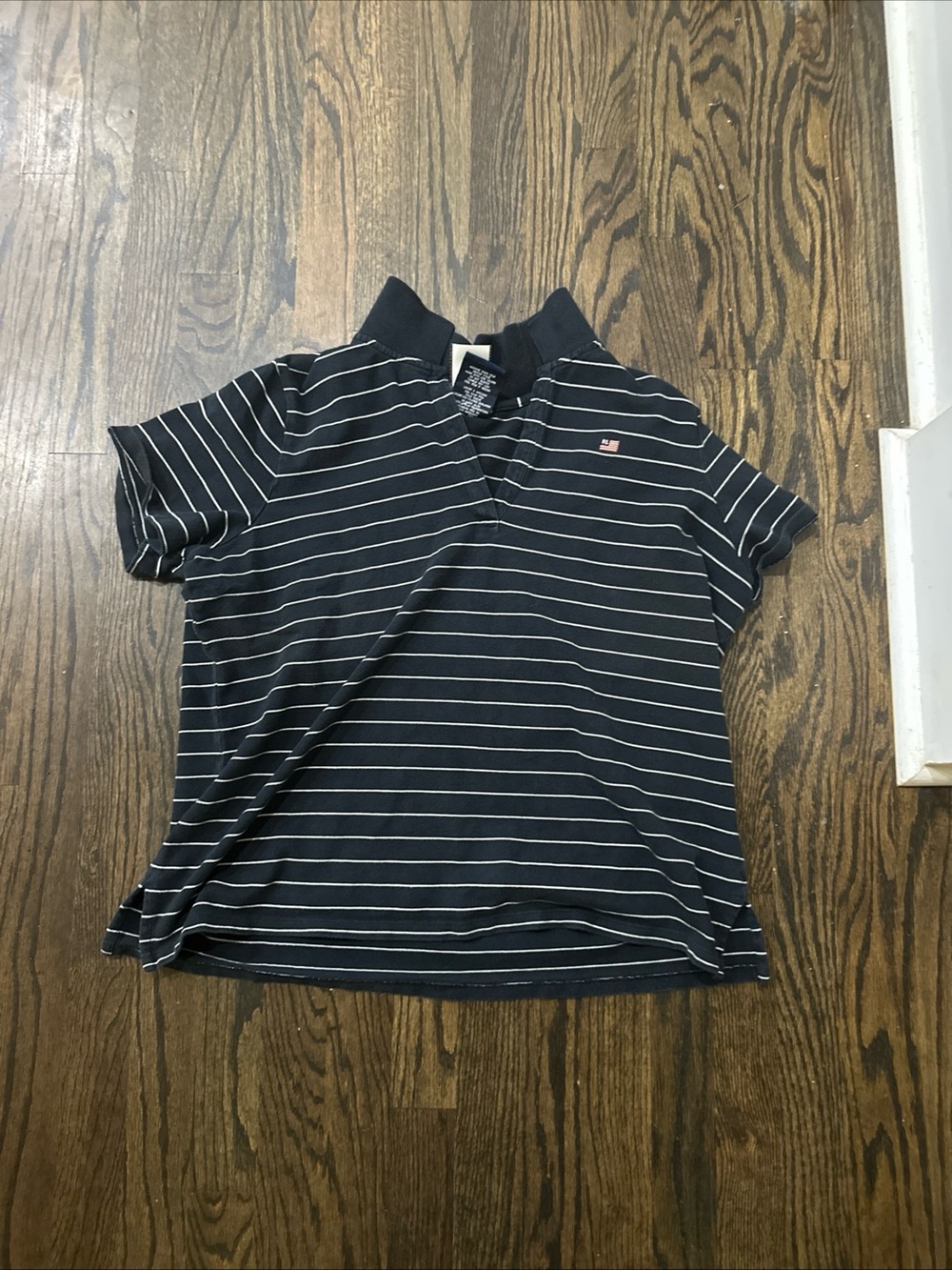 Polo by Ralph Lauren Black Polo Top with White Stripes